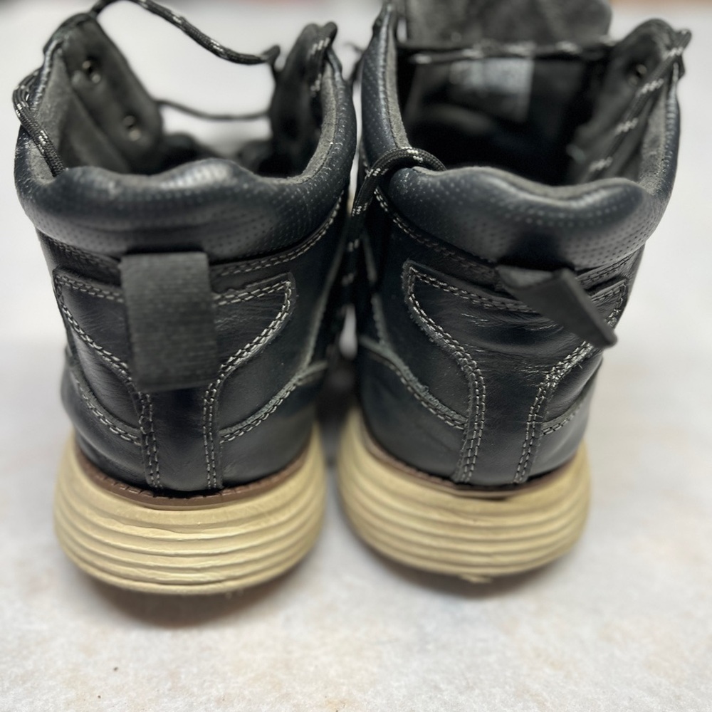 Arkbird Oxfords Men's Black Leather Office Casual High Top Sneakers Size 10 - Picture 3 of 7